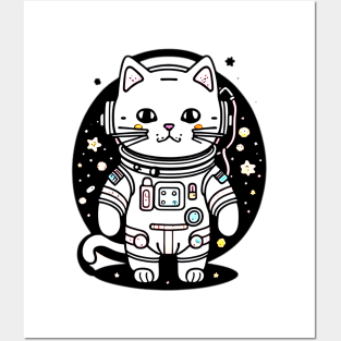 Astronaut Cat At The Space Posters and Art